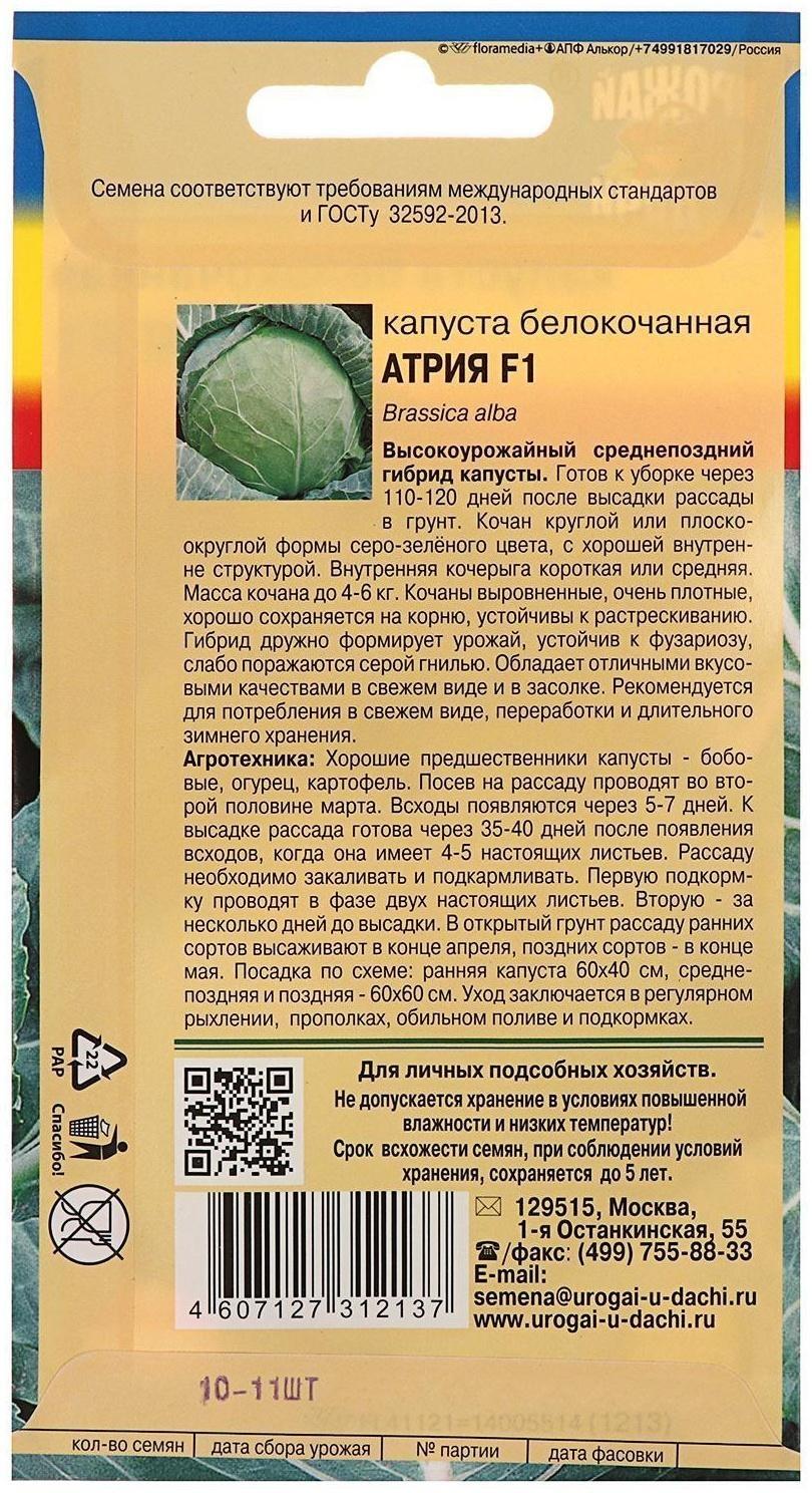 Семена Капуста белокочаная 