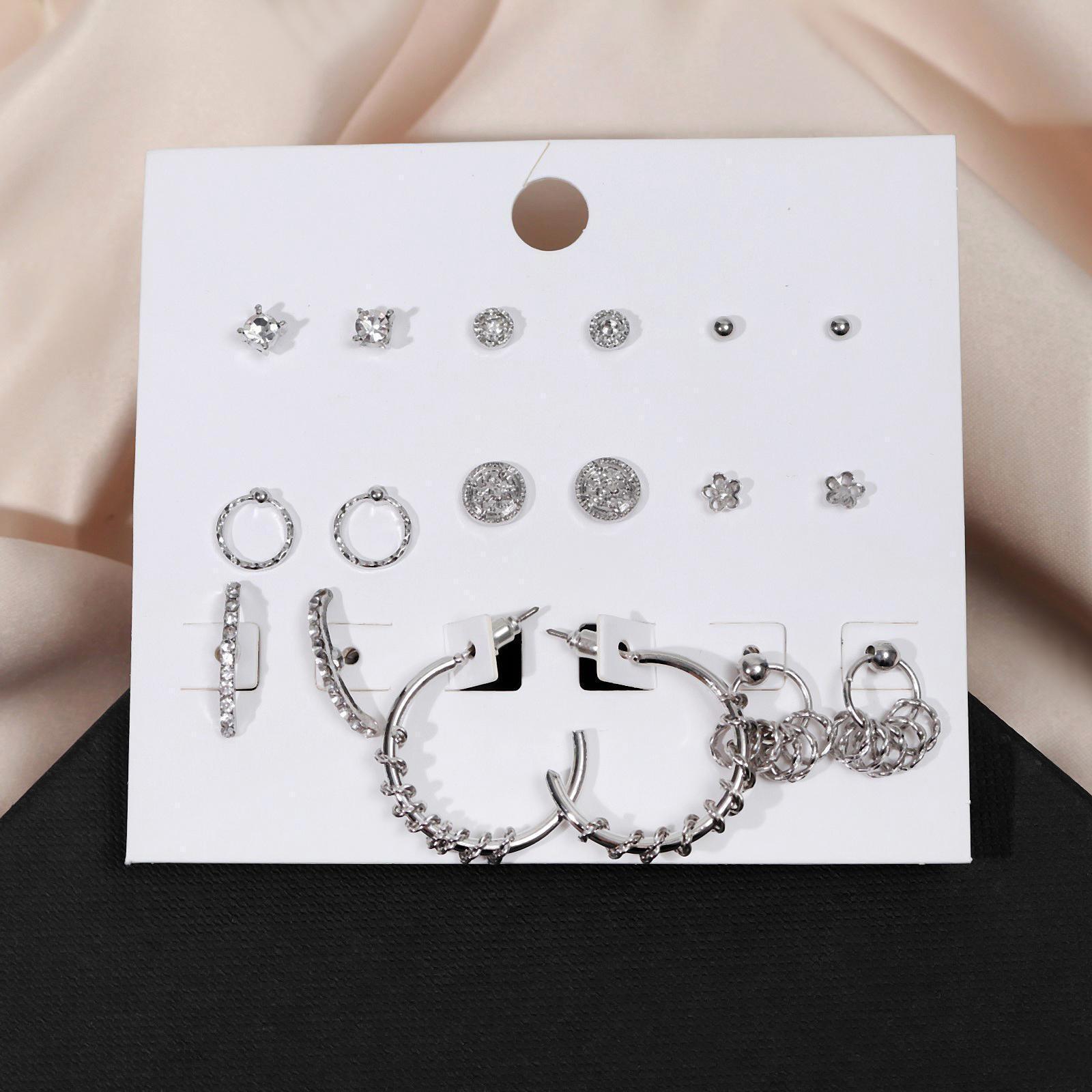 Серьги набор 9 пар 