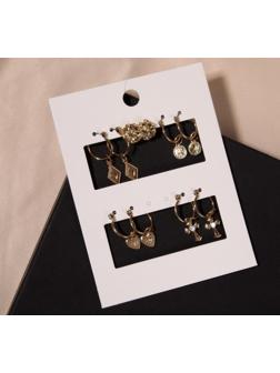 Серьги-кольца набор 5 пар 