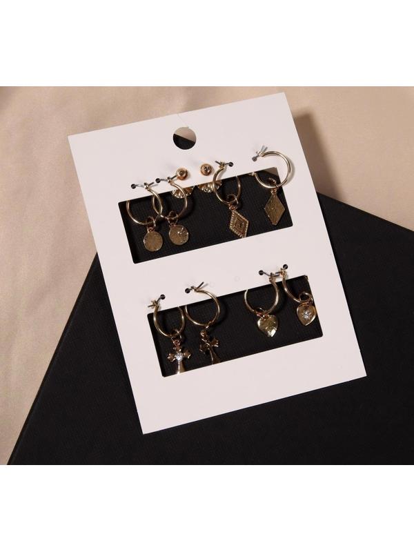 Серьги-кольца набор 5 пар 