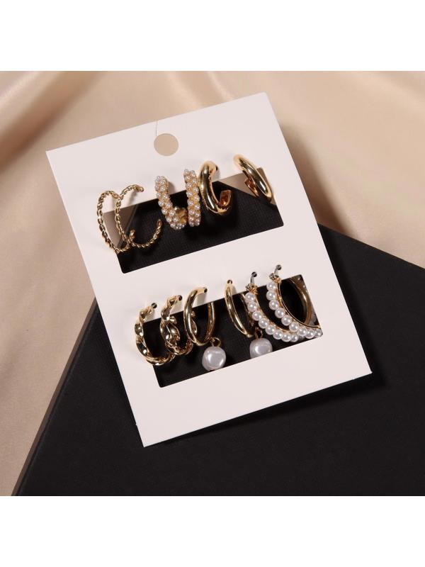 Серьги-кольца набор 6 пар 