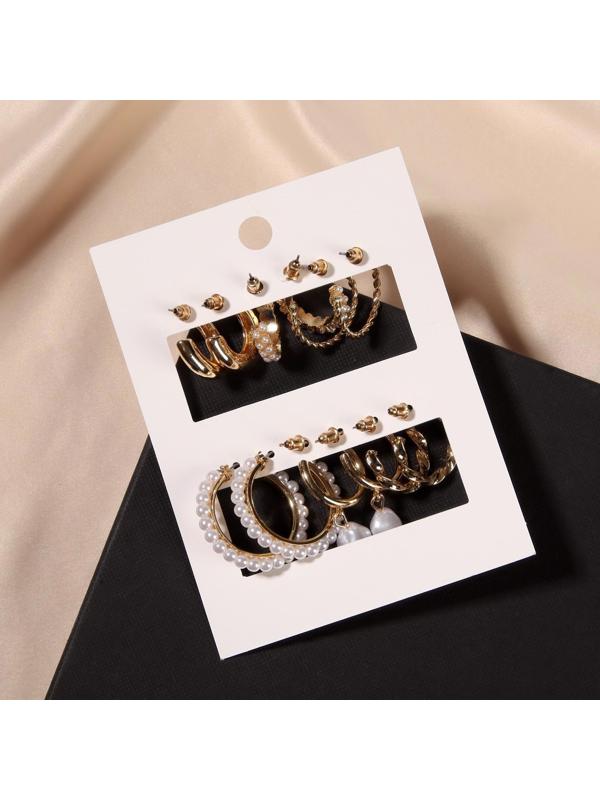 Серьги-кольца набор 6 пар 