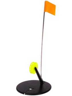 Жерлица с прямой стойкой, цвет чёрный с жёлтой катушкой