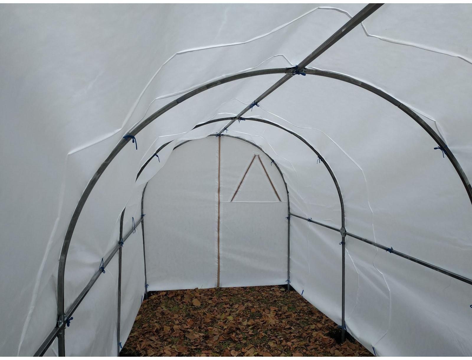 Теплица, 6 × 2 × 2 м, оцинкованный профиль, 20 × 20, спанбонд 80 г/м², «МегаЦинк»