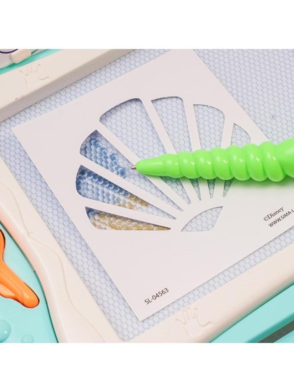 Столик и планшет для магнитного рисования «Русалочка», 3в1, мольберт, шаблоны, наклейки