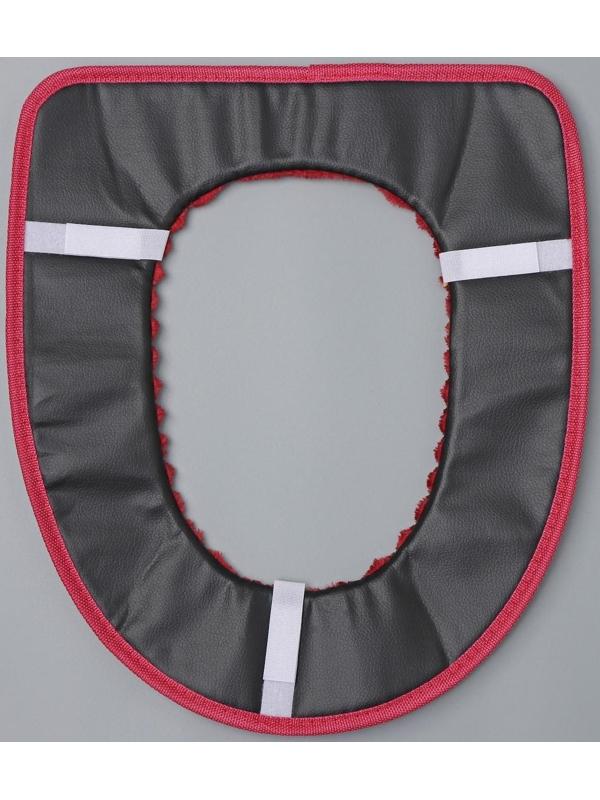 Чехол на сиденье для унитаза на липучках Доляна «Плюша», 37×42 см, цвет МИКС