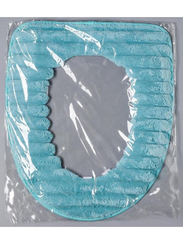 Чехол на сиденье для унитаза на липучках Доляна «Плюша», 37×42 см, цвет МИКС