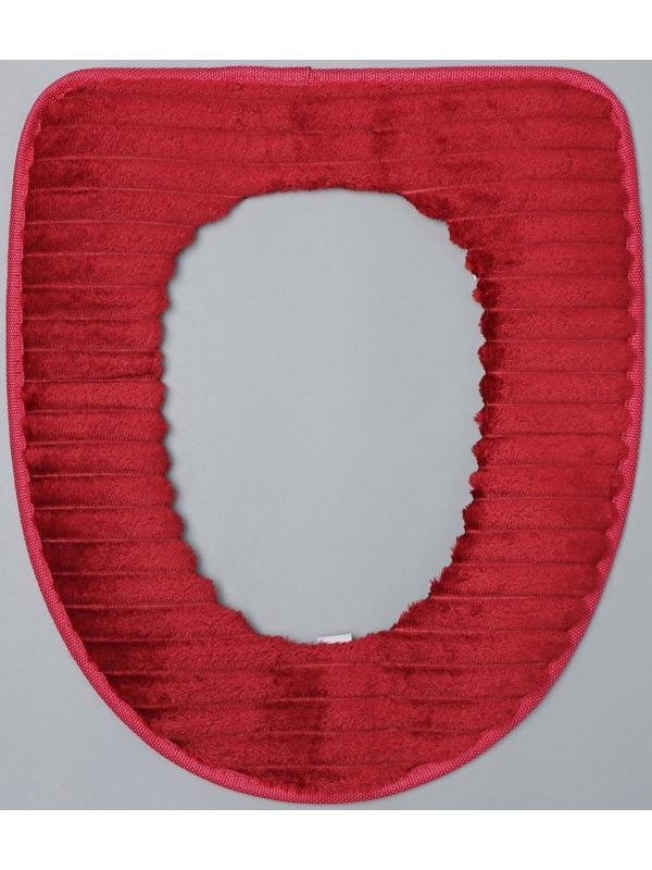 Чехол на сиденье для унитаза на липучках Доляна «Плюша», 37×42 см, цвет МИКС