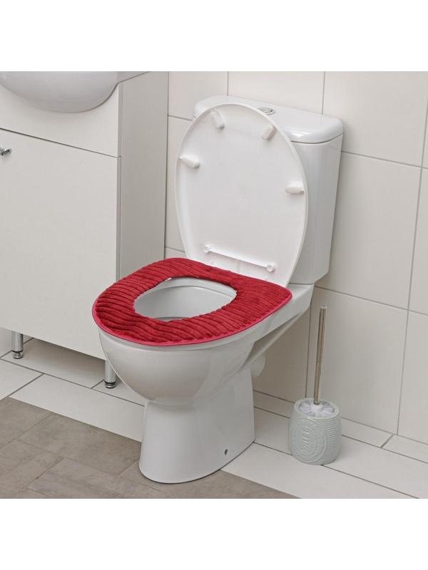 Чехол на сиденье для унитаза на липучках Доляна «Плюша», 37×42 см, цвет МИКС