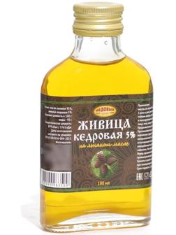 Живица кедровая на льняном масле 5%, 100 мл