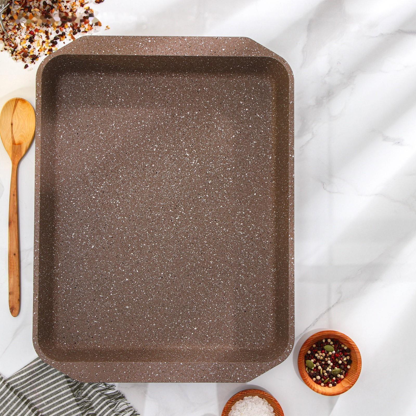 Противень Гранит brown, 30×40 см, антипригарное покрытие, цвет коричневый