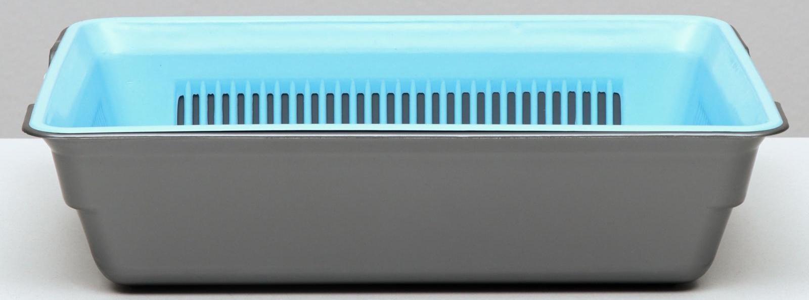 Туалет глубокий с сеткой 36 х 25 х 9 см, голубой/серый