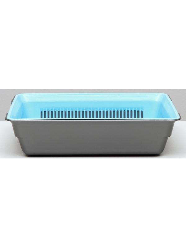 Туалет глубокий с сеткой 36 х 25 х 9 см, голубой/серый