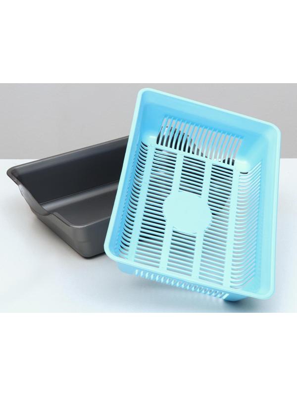 Туалет глубокий с сеткой 36 х 25 х 9 см, голубой/серый