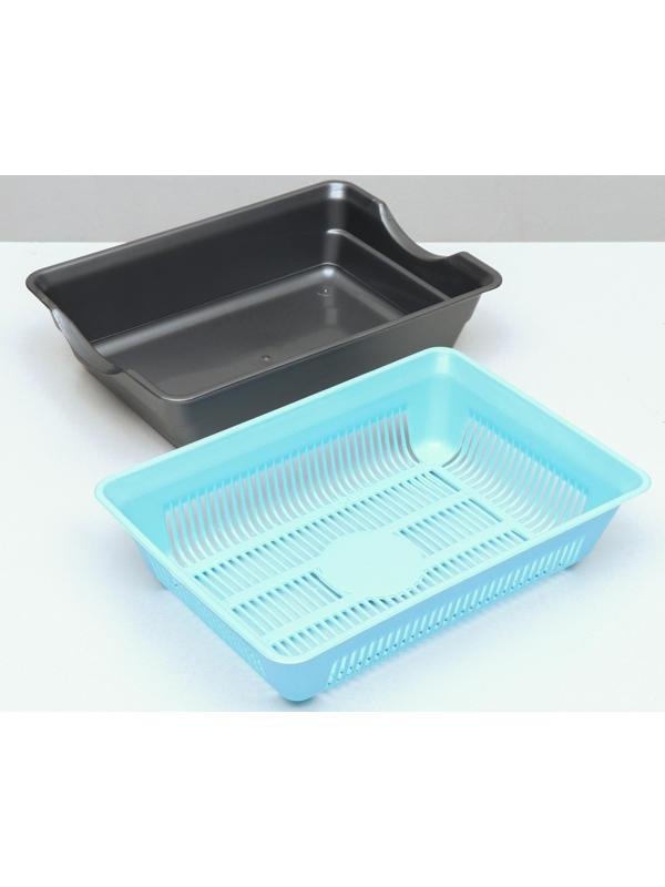 Туалет глубокий с сеткой 36 х 25 х 9 см, голубой/серый