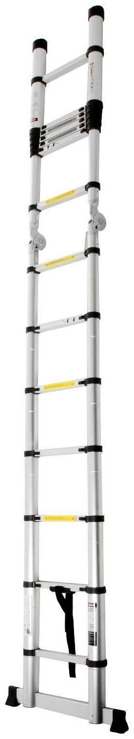 Стремянка-лестница телескопическая ТУНДРА, раскладная, алюминиевая, 2.2 х 2.2 м
