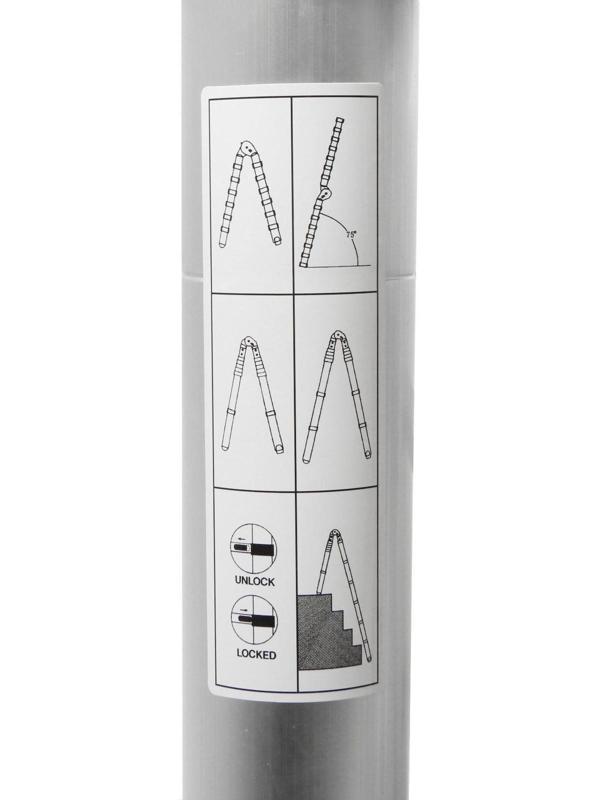 Стремянка-лестница телескопическая ТУНДРА, раскладная, алюминиевая, 2.2 х 2.2 м