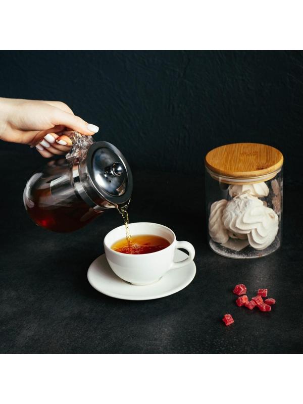 Чайник стеклянный заварочный Magistro «Мехико» 5425823, 500 мл, с металлическим ситом, пластиковая колба