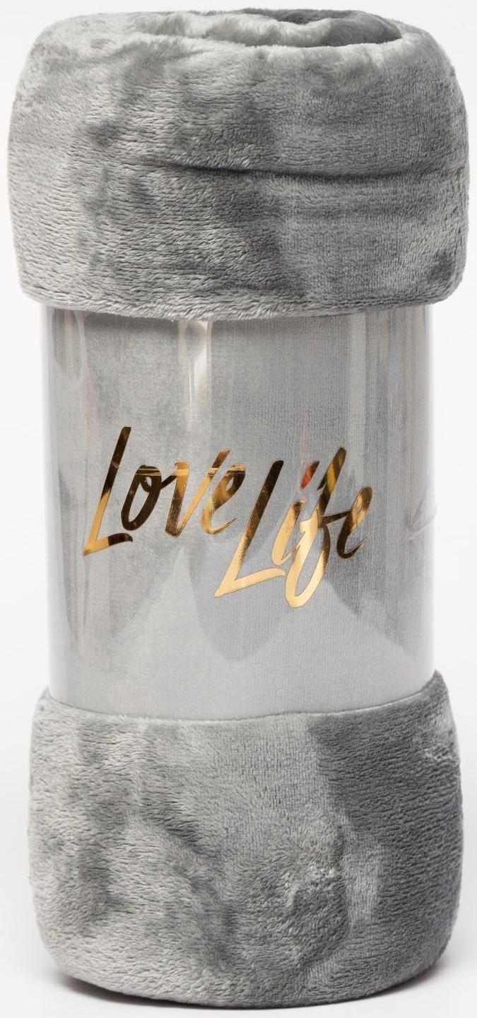 Плед LoveLife 100х140 см, велсофт, цвет серый, 100% пэ