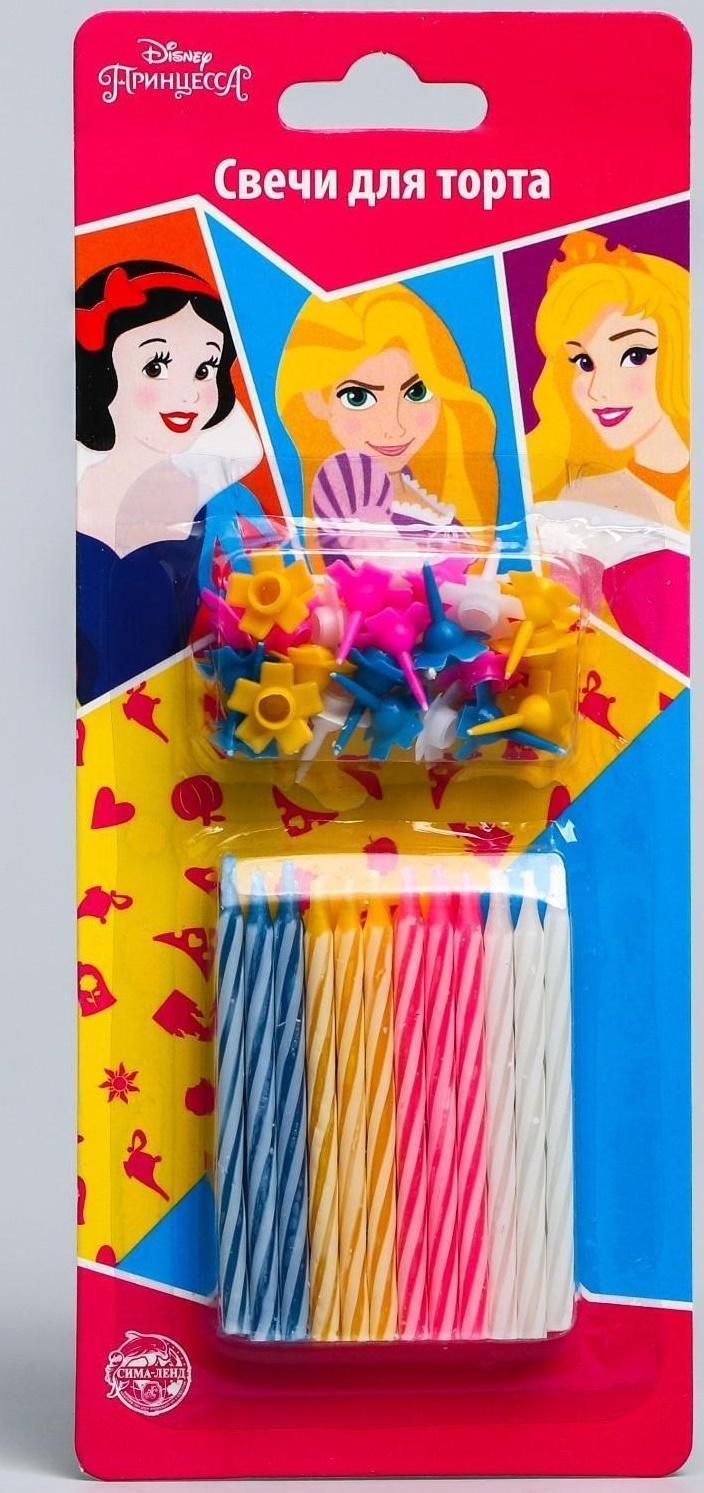 Набор свечей для торта, Принцессы, 24 шт.