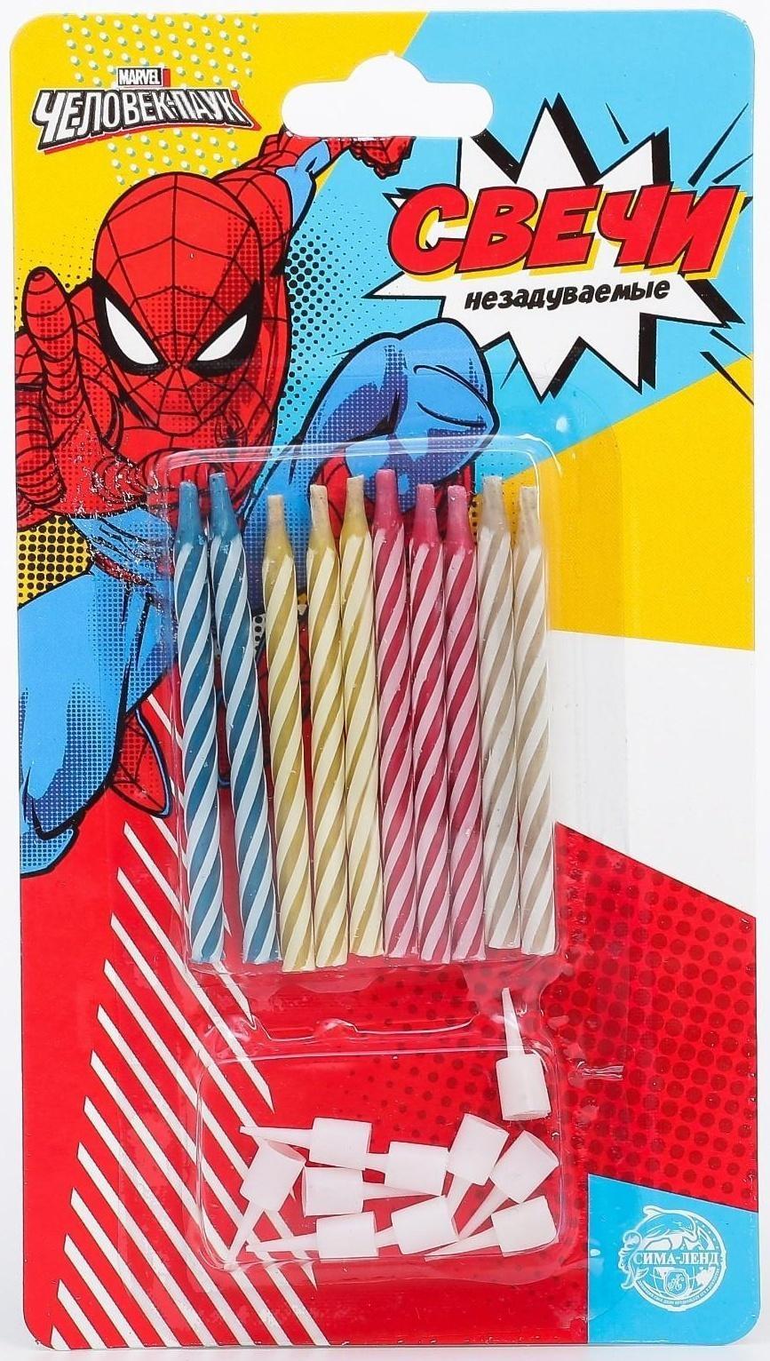 Набор свечей незадуваемые для торта, Человек-Паук