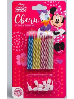 Набор свечей незадуваемые для торта, Минни Маус