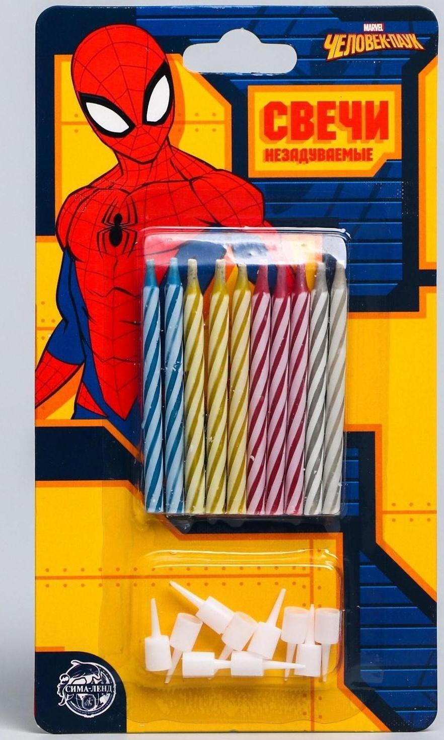 Набор свечей незадуваемые для торта, Человек-Паук