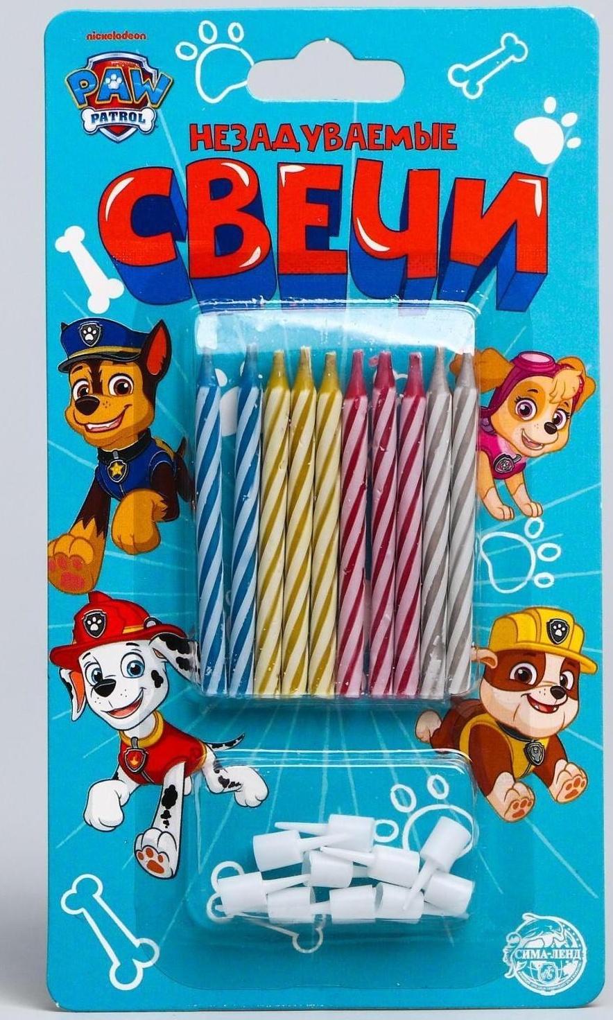 Набор свечей незадуваемые для торта, Щенячий патруль