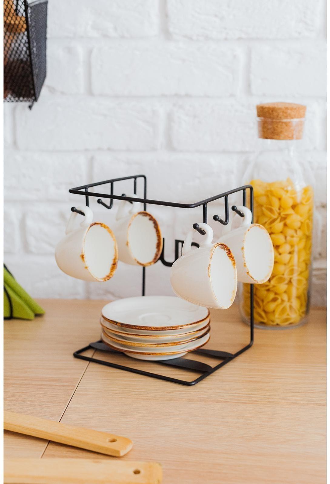 Подставка для чайного сервиза Доляна «Кухонька», 14×15×19 см, цвет чёрный