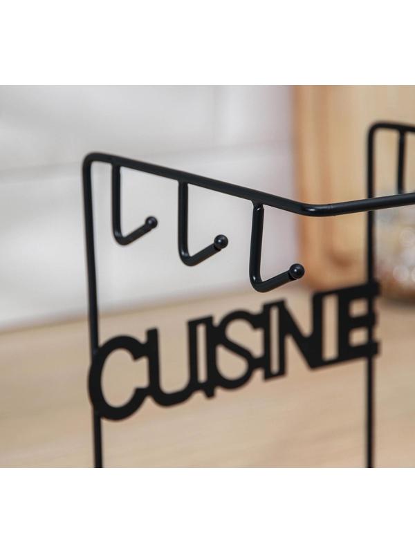 Подставка для чайного сервиза Доляна «Кухонька», 14×15×19 см, цвет чёрный