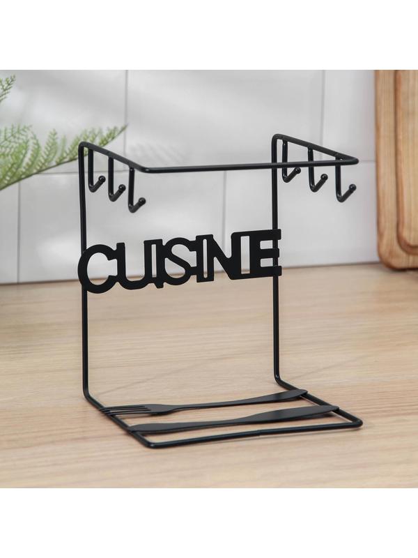 Подставка для чайного сервиза Доляна «Кухонька», 14×15×19 см, цвет чёрный