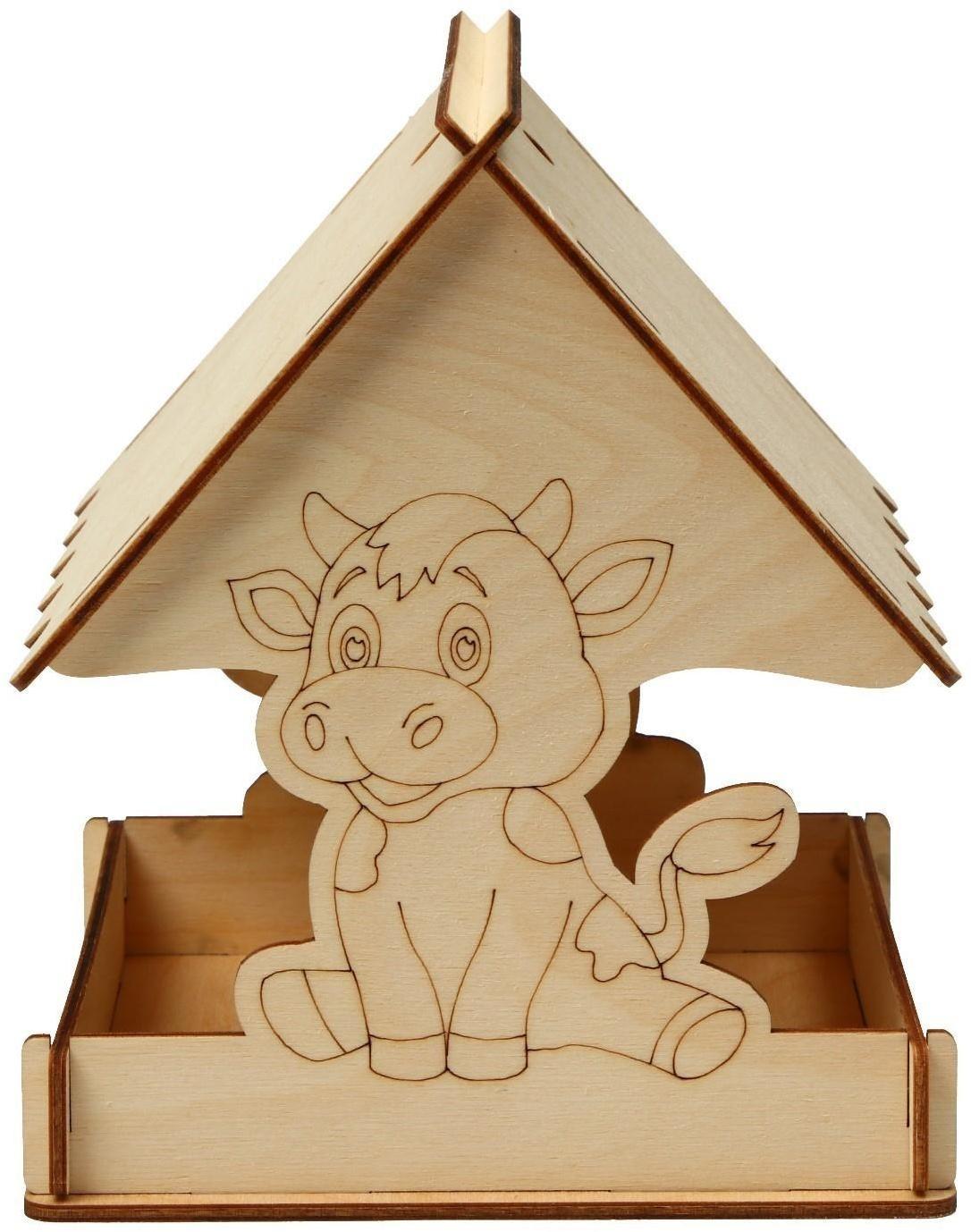 Кормушка для птиц «Бычок», 15,5 × 15 × 18,5 см