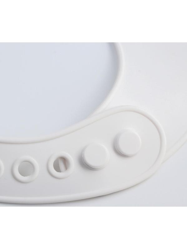 Нагрудник для кормления «Зайка» силиконовый с карманом, цвет белый/розовый