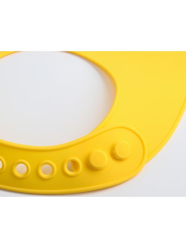 Нагрудник для кормления «Крокодил» силиконовый с карманом, цвет желтый/белый