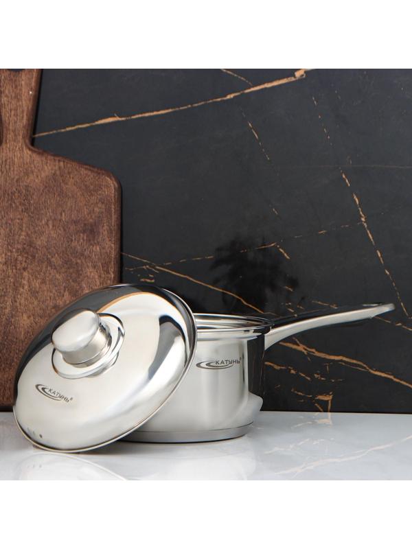 Ковш «Гретта», 1,8 л, d=16 см, металлическая крышка, с теплораспределительным слоем, металлическая ручка, индукция