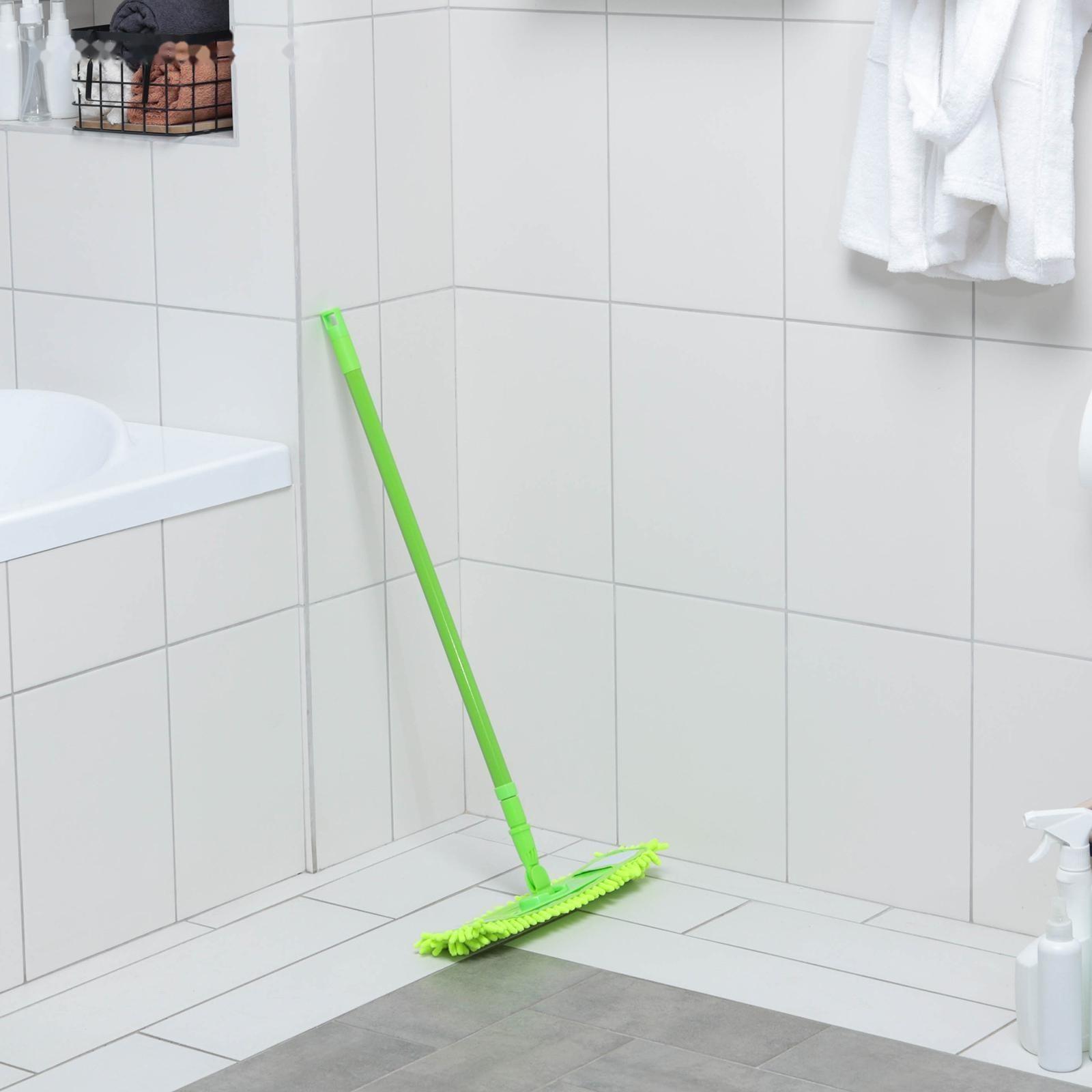 Швабра для мытья пола плоская Доляна, насадка из микрофибры 38×8 см, гибкие края, телескопическая ручка 80-120 см