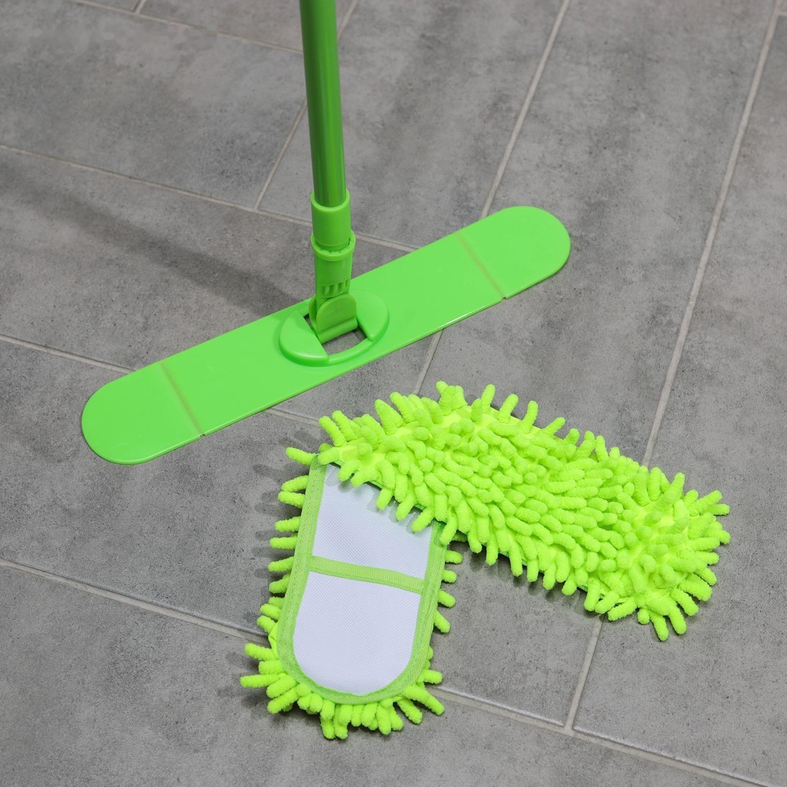 Швабра для мытья пола плоская Доляна, насадка из микрофибры 38×8 см, гибкие края, телескопическая ручка 80-120 см