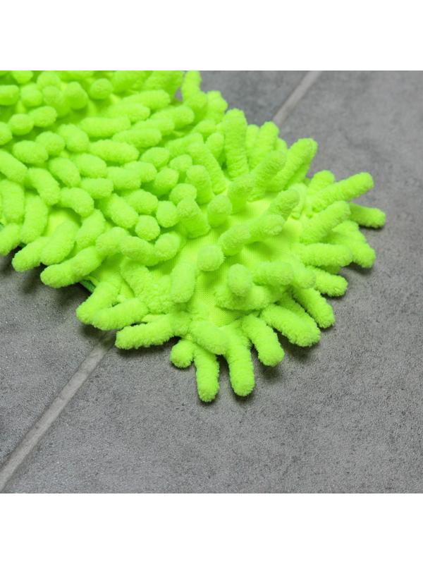 Швабра для мытья пола плоская Доляна, насадка из микрофибры 38×8 см, гибкие края, телескопическая ручка 80-120 см