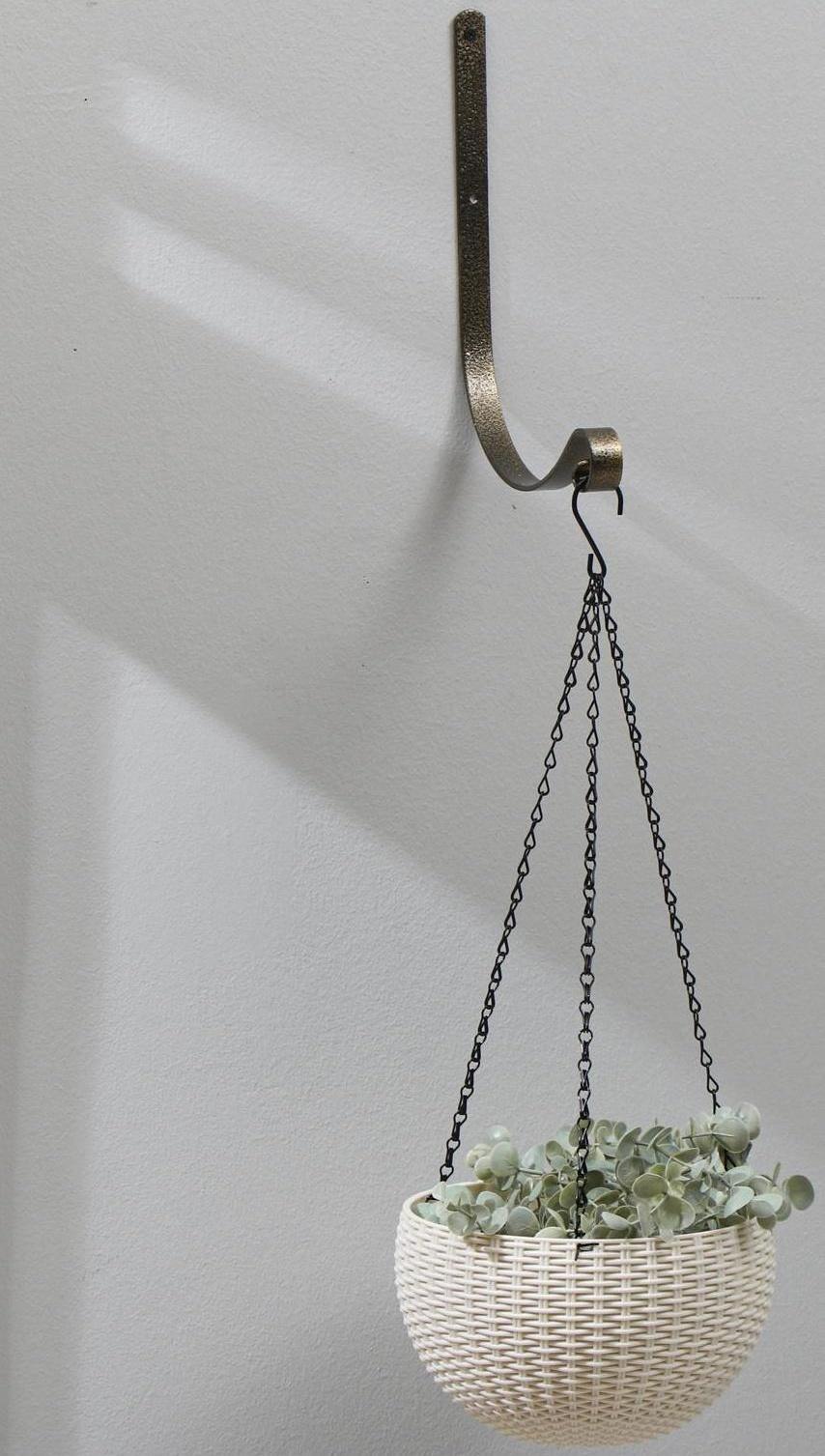 Кронштейн для кашпо, кованый, 21 см, металл, бронзовый