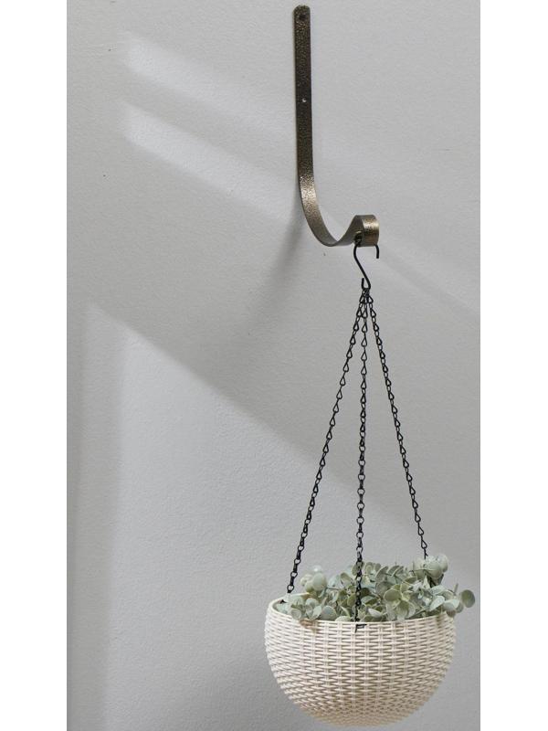 Кронштейн для кашпо, кованый, 21 см, металл, бронзовый