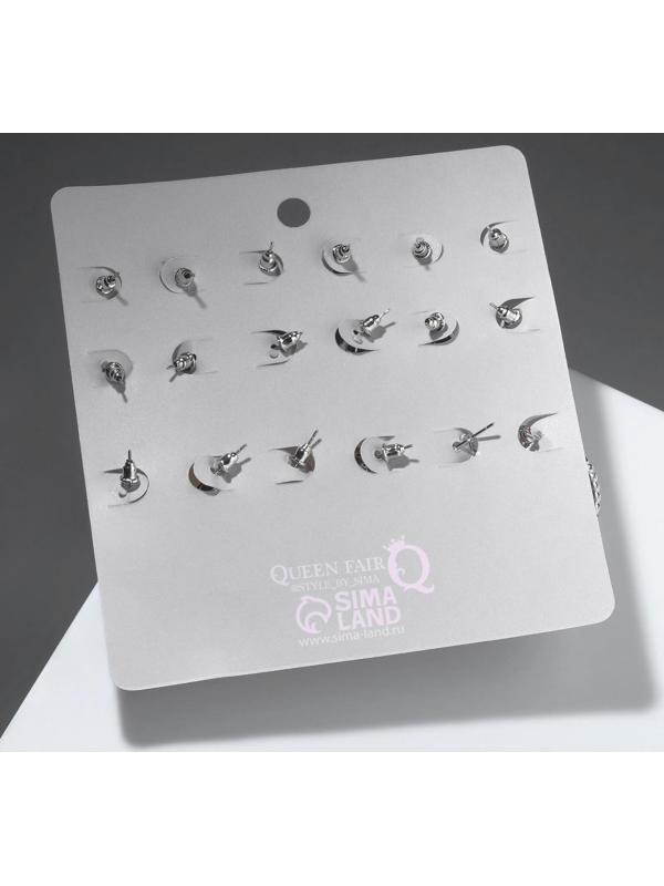 Серьги-кольца набор 9 пар 