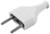 Вилка прямая, 10А, без з/к, 220 В, белая, розничная упаковка