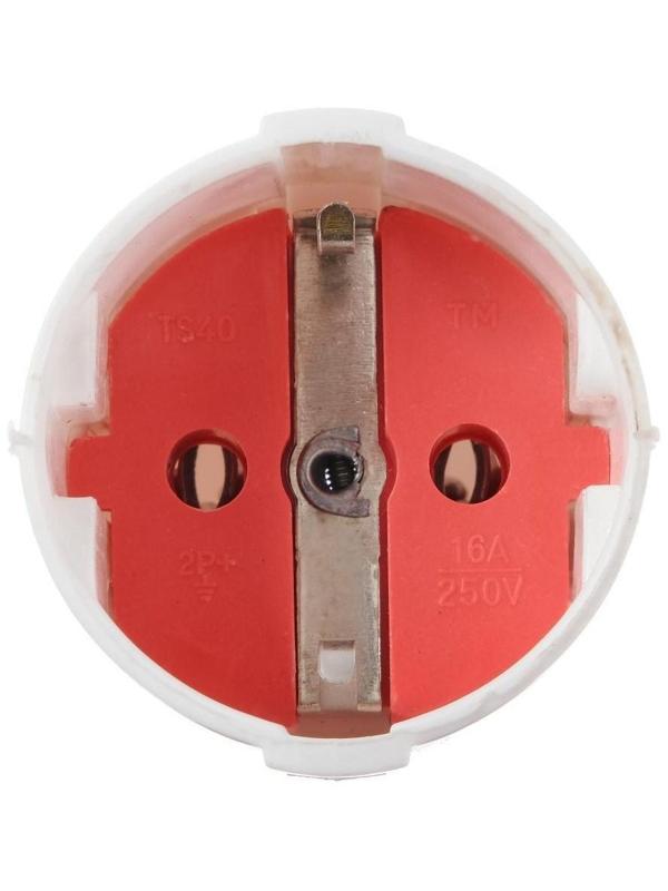 Переносная розетка, 10А, с з/к, 220 В, белая, розничная упаковка