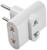 Тройник компактный с разьемами под плоскую вилку, 10А, без з/к, 220 В, белый, розн. упак.