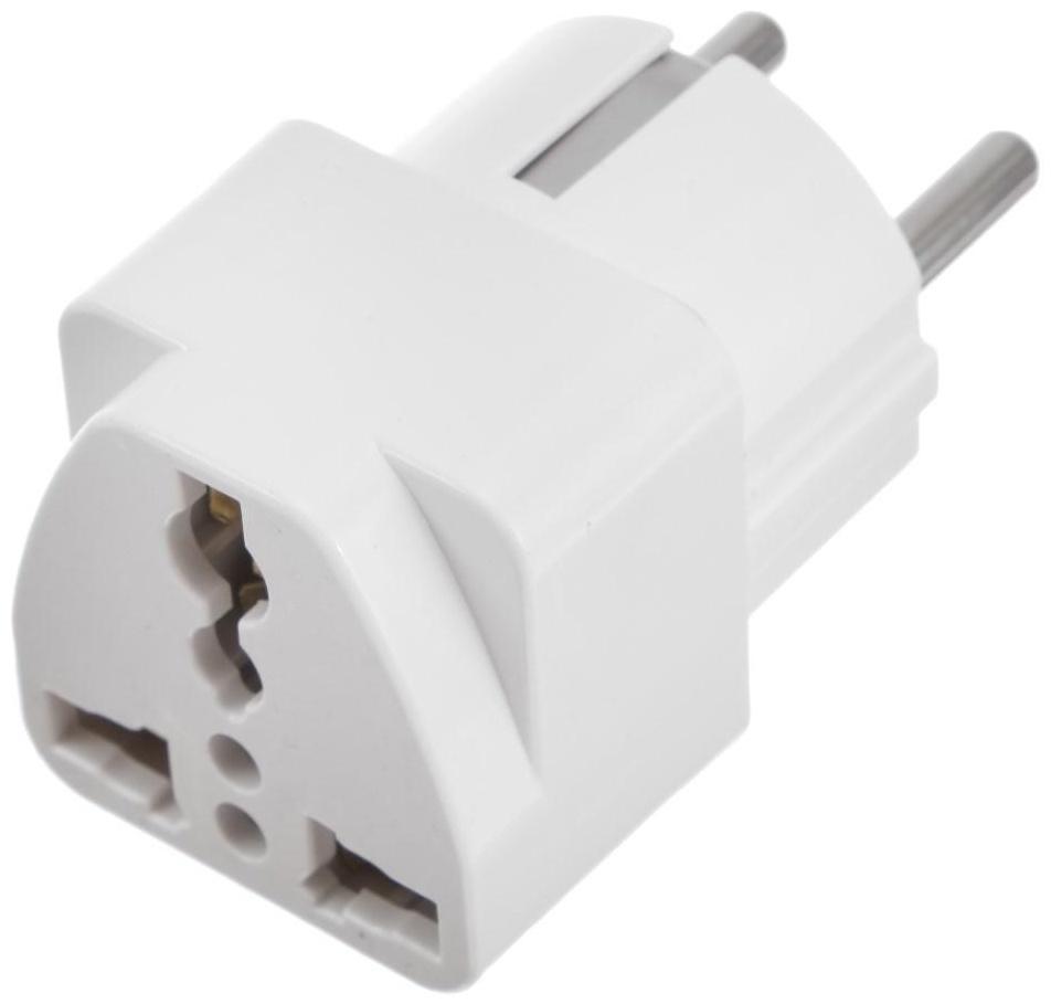Переходник универсальный 16А, с з/к, 220 В, белый, розничная упаковка