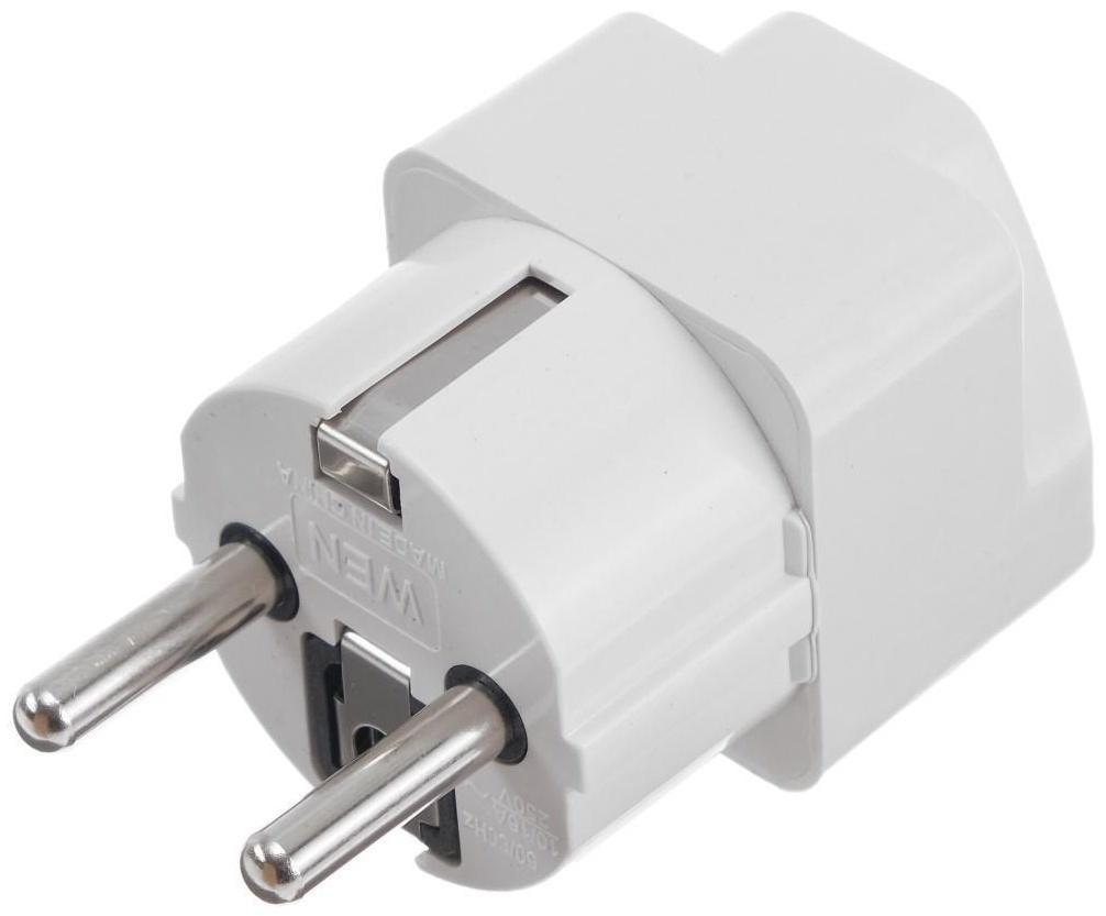Переходник универсальный 16А, с з/к, 220 В, белый, розничная упаковка