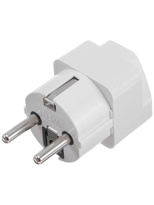 Переходник универсальный 16А, с з/к, 220 В, белый, розничная упаковка