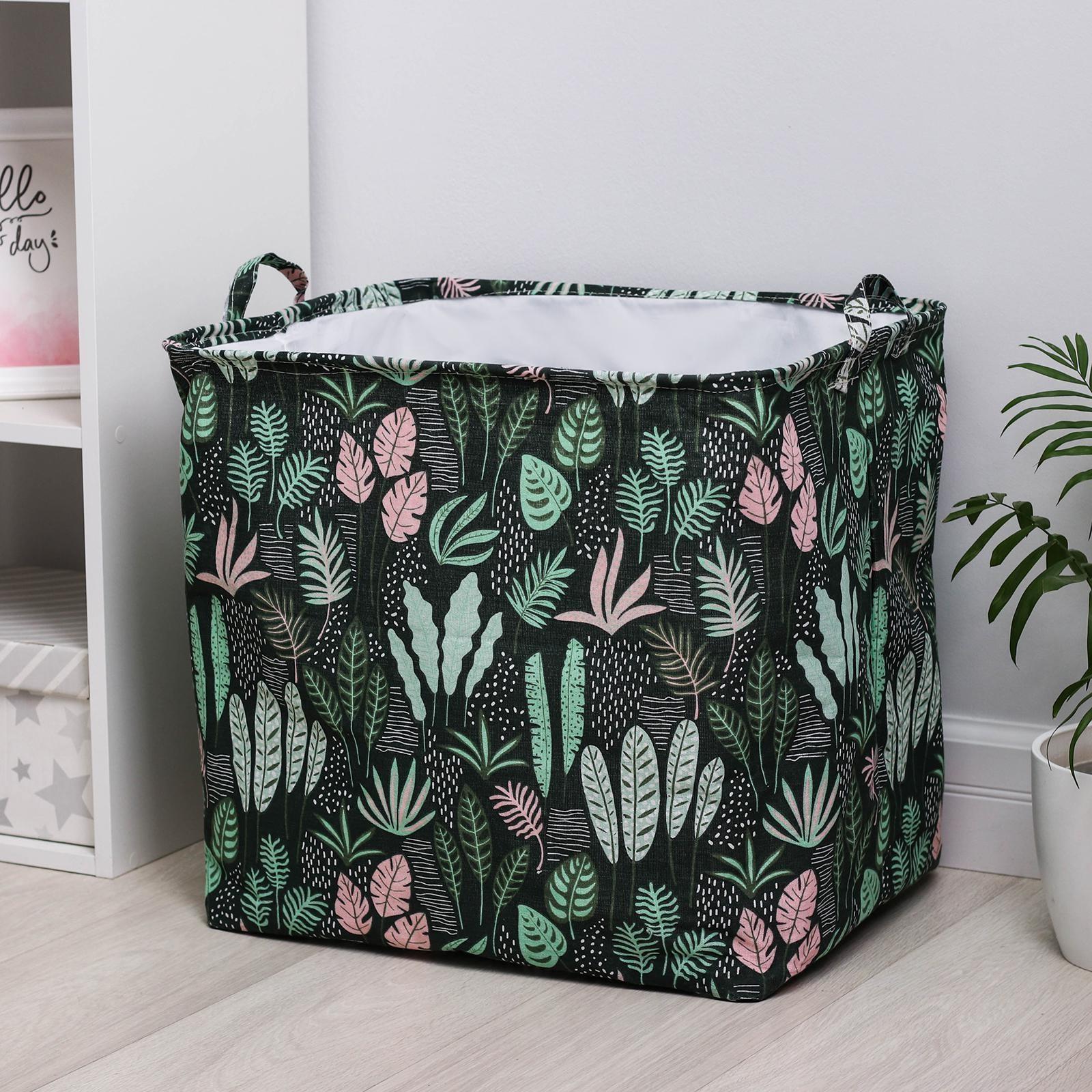 Корзина бельевая текстильная Доляна «Джунгли», 50×40 см