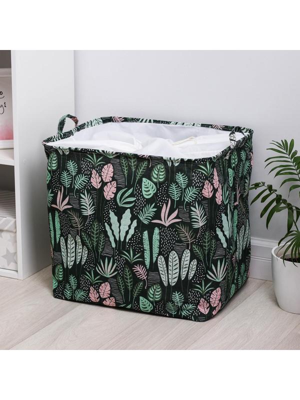 Корзина бельевая текстильная Доляна «Джунгли», 50×40 см