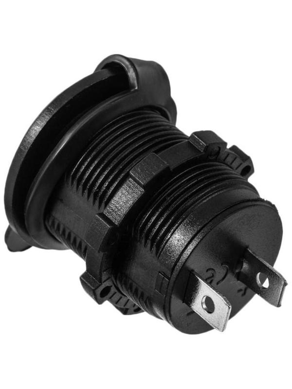 Переходник прикуривателя с влагозащитой, 12-24В, черный